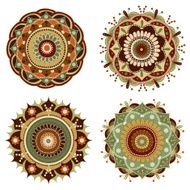 Set of vector rosette Decorative elements