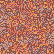 Autumn flowers Seamless decorative pattern N2