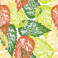 Grunge pattern with leaves on white background