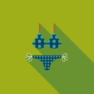 Swimming suit flat icon with long shadow N62