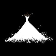 Wedding dress white on black