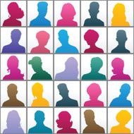 Avatars of silhouettes with different hairstyles N3