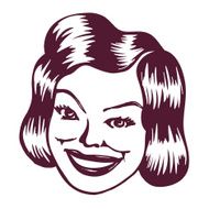 Vintage Clipart Smiling retro lady N2