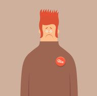 Worried youth student character illustration