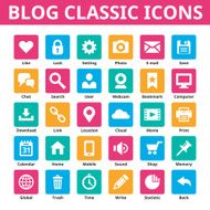 Blog classic icons Vector icons set