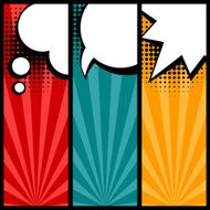 Set of speech bubbles in pop art style N4