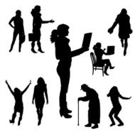 Vector Silhouette Of People N370