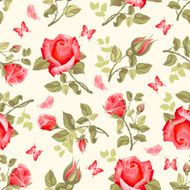 Retro flower seamless pattern - roses N4