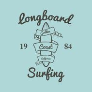 Longboard surfing typography t-shirt graphics vectors