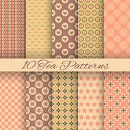 Tea abstract vector seamless patterns (tiling swatch) N3