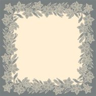 White Lace Floral Pattern Gray Background