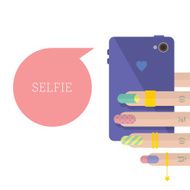 Flat selfie colorful
