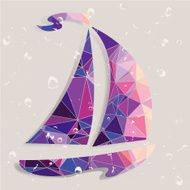 Retro ship background made of triangles