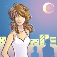 City Night Life of Beautiful Woman