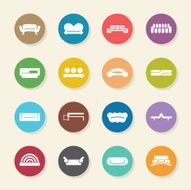 Sofa Design Icons - Color Circle Series