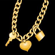 Locked Heart Gold Chain