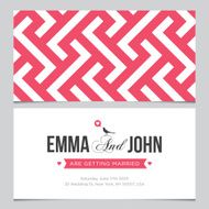 Wedding card back and front with pattern background 02
