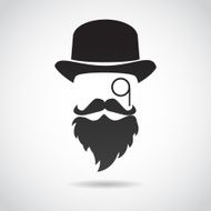 Gentleman face Icon isolated on white background N5