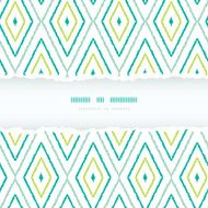 Green ikat diamonds torn frame seamless patterns backgrounds
