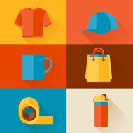 Advertising background with promotional gifts and souvenirs N4