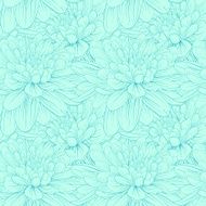 Beautiful seamless pattern with blue dahlia flowers N2