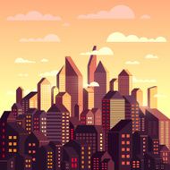 Colorful city at the evening
