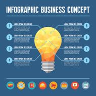 Infographic Concept of Lamp - Light Bulb Idea Illustration