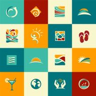 Set of abstract summer icons