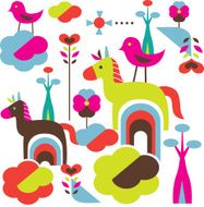 Seamless Happy horse pattern