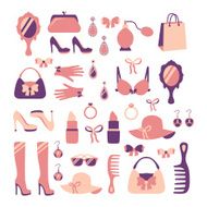 Woman accessories icon set N2