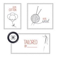 Tailor cotton and wool products emblems set