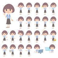Set of various poses Fashionable young woman