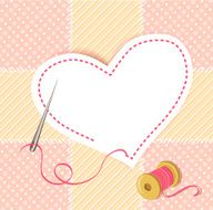 patchwork heart with a needle thread
