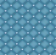 Seamless green velvet quilted background with silver heart shaped pins