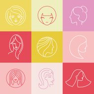 Vector women&#039;s logo design elements