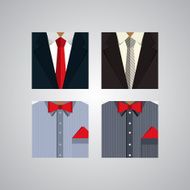 Flat icons for formal wear