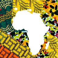 abstract Africa map with traditional pattern background N2