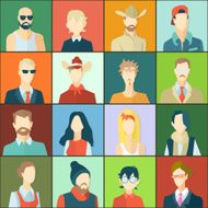 Set of avatars flat design N3