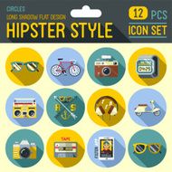 Hipster style design circle icon set Trendy illustrations