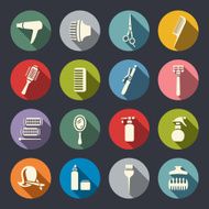 Flat hairdressing icons