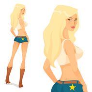 beautiful cartoon pinup girl