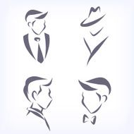 Collection of symbolic men faces