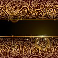 Decorative background in a retro style with golden pattern N2