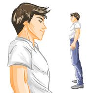 Profile of handsome young man