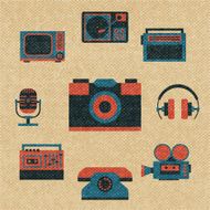 Vintage media icons