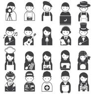 Various People Symbol Icons Occupation and Artisan Set N2