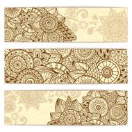 Abstract hand drawn ethnic pattern card set N7