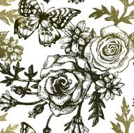 Vintage seamless floral pattern N20