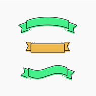 Modern ribbons in flat design thin line Vector illustration