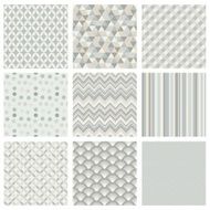 Seamless subtle geometric hipster background set